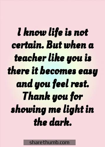 thank you note to a special teacher